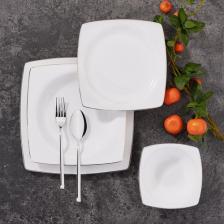 Korkmaz Bone Selection 60 Parça Kare Yemek Takımı