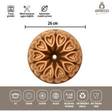Amboss Ametist Döküm Kek Kalıbı Gold 26 cm