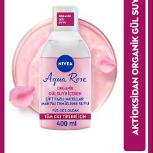 Aqua Rose Organik Makyaj Gül Suyu Içeren Çift Fazlı Temizleme Suyu 400 ml