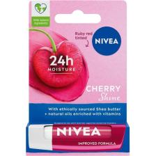 Nivea Dudak Bakım Kremi ve Parlatıcısı Kiraz, 24 Saat Nem, Dudak Bakımı, Kiraz Kokusu, Hafif Işıltı 4,8 gr