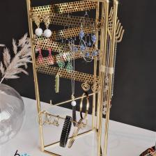 Gold Altın 3'lü Takı Standı, Takılık, Küpelik, Bileklik, Kolye Seti, Takı Dolabı Düzenleyici