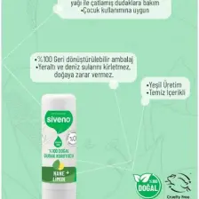 %100 Doğal Dudak Koruyucu Nane & Limon Bitkisel Lipbalm Krem Nemlendirici Parlatıcı Onarıcı 6 G