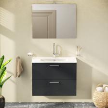 VitrA Mia 75100 Banyo Dolabı Seti Çekmeceli 80 cm Antrasit
