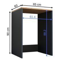 Roomart Banos Banyo Roomart Çamaşır Makınesı Kapaksız Banyo Dolabı Mat Antrasıt-Atlantık