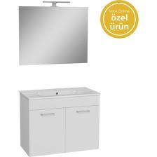 VitrA Ardea 67073 Banyo Dolabı Seti Kapaklı 80 cm Parlak Beyaz