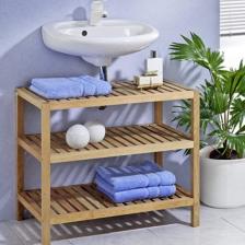 Ahşap Lavabo Altı Rafı Lavabo Altı Düzenleyici Açık Raf