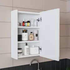 Ayaksız Tek Kapaklı Lavabolu 50 Cm Banyo Dolabı Aynalı Üst Dolabı 1954