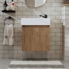 Ayaksız Tek Kapaklı Lavabolu 50 Cm Banyo Dolabı Tuvalet Kâğıtlığı Suntalam Tuvalet Standı