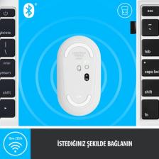 Logitech M350 Pebble Sessiz Kablosuz Kompakt Mouse - Beyaz
