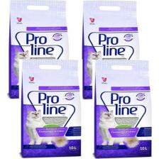 Proline Lavanta Kokulu Topaklanan 10 lt 4 'lü Bentonit Kedi Kumu