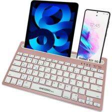 Coverzone Onezero Bluetooth Klavye Multi Fonksiyonel Kablosuz Klavye 2 Cihaza Geçişi iPad Tablet Akıllı Telefon MacBook Android Ios Windows Için Entegre Stand Tutuculu Rose Gold Türkçe Klavye ZR20