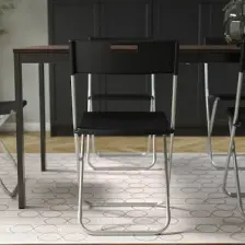 IKEA Gunde Katlanabilir Sandalye Taşınır Siyah Galvanizli Çelik _gunde_siyah