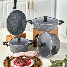 Mastercook 7 Parça Granit Tencere Seti Gri