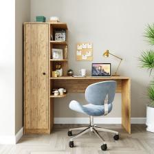 Roomart Roma Raflı Çalışma Masası , Çalışma Ofis Masası Sol Dolaplı Atlantik Çam
