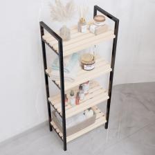 Bino Mutfak Banyo Dolabı Rafı Çok Amaçlı Raflar Ahşap Raflı Metal Ayakkabılık 4 Katlı