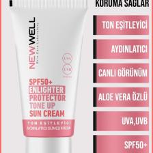 Ton Eşitleyici yüksek Koruma Etkili Spf50+ Aydınlatıcı Pembe Yüz Güneş Kremi 50 Ml