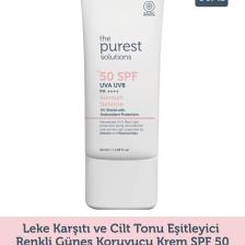 Leke Karşıtı ve Cilt Tonu Eşitleyici Renkli Güneş Koruyucu Krem SPF 50, 50 ml