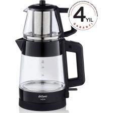 Cam Çaycı Teamond Çay Makinesi - Siyah 4 Yıl Garantili