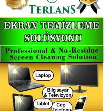 Terlans Profesyonel Ekran Temizleme Seti - Solüsyon 250 ml & Hassas Yüzey Temizleyici Bez
