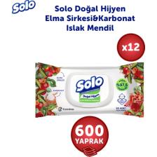 Solo Doğal Hijyen Elma Sirkesi & Karbonat Islak Mendil 12'li 600 Yaprak