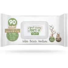 Baby Turco Doğadan Yenidoğan Islak Bebek Havlusu 90 Yaprak