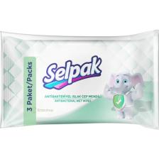 Selpak Antibakteriyel 10 Yaprak 3'lü Paket Islak Cep Mendil