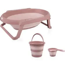 Babyjem Katlanır Banyo 3'lü Set Pembe
